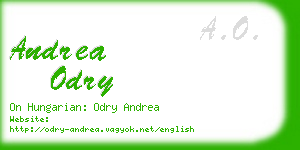 andrea odry business card